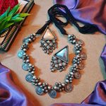 Load image into Gallery viewer, Ekani Azima Brass Silver Vintage Necklace Set