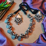 Load image into Gallery viewer, Ekani Azima Brass Silver Vintage Necklace Set