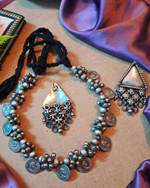Load image into Gallery viewer, Ekani Azima Brass Silver Vintage Necklace Set