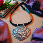 Load image into Gallery viewer, Ekani Sreyo Brass Silver Handcrafted Necklace