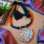 Load image into Gallery viewer, Ekani Sreyo Brass Silver Handcrafted Necklace