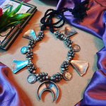 Load image into Gallery viewer, Ekani Mundrika Brass Silver Meenakari Necklace