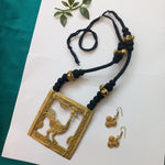 Load image into Gallery viewer, Ekani Chakor Pakhi Dokra Ghungroo Brass Necklace Set