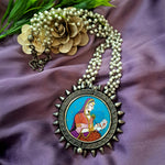 Load image into Gallery viewer, Ekani Meera Brass Handpainted Pearl Chain Necklace
