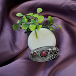 Load image into Gallery viewer, Ekani Red Double Elephants Brass Silver Ring