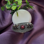 Load image into Gallery viewer, Ekani Red Double Elephants Brass Silver Ring