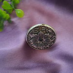 Load image into Gallery viewer, Ekani Aruna Brass Silver Black Stone Adjustable Finger Ring