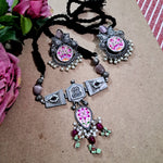 Load image into Gallery viewer, Ekani Adhyay Meenakari Handpainted Choker Set