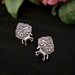Load image into Gallery viewer, Ekani Ashvak Brass Silver Replica Earrings