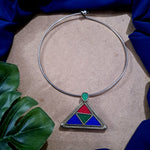 Load image into Gallery viewer, Ekani Afghani Handcrafted Glass Cut Hasli Necklace