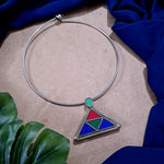 Load image into Gallery viewer, Ekani Afghani Handcrafted Glass Cut Hasli Necklace