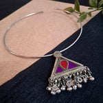 Load image into Gallery viewer, Ekani Afghani Handcrafted Glass Cut Hasli Necklace