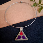 Load image into Gallery viewer, Ekani Afghani Handcrafted Glass Cut Hasli Necklace