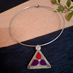 Load image into Gallery viewer, Ekani Afghani Handcrafted Glass Cut Hasli Necklace