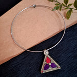 Load image into Gallery viewer, Ekani Afghani Handcrafted Glass Cut Hasli Necklace