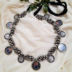 Load image into Gallery viewer, Ekani Srinath Brass Silver Meenakari Vintage Necklace