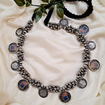 Load image into Gallery viewer, Ekani Srinath Brass Silver Meenakari Vintage Necklace