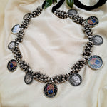 Load image into Gallery viewer, Ekani Srinath Brass Silver Meenakari Vintage Necklace