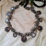 Load image into Gallery viewer, Ekani Srinath Brass Silver Meenakari Vintage Necklace