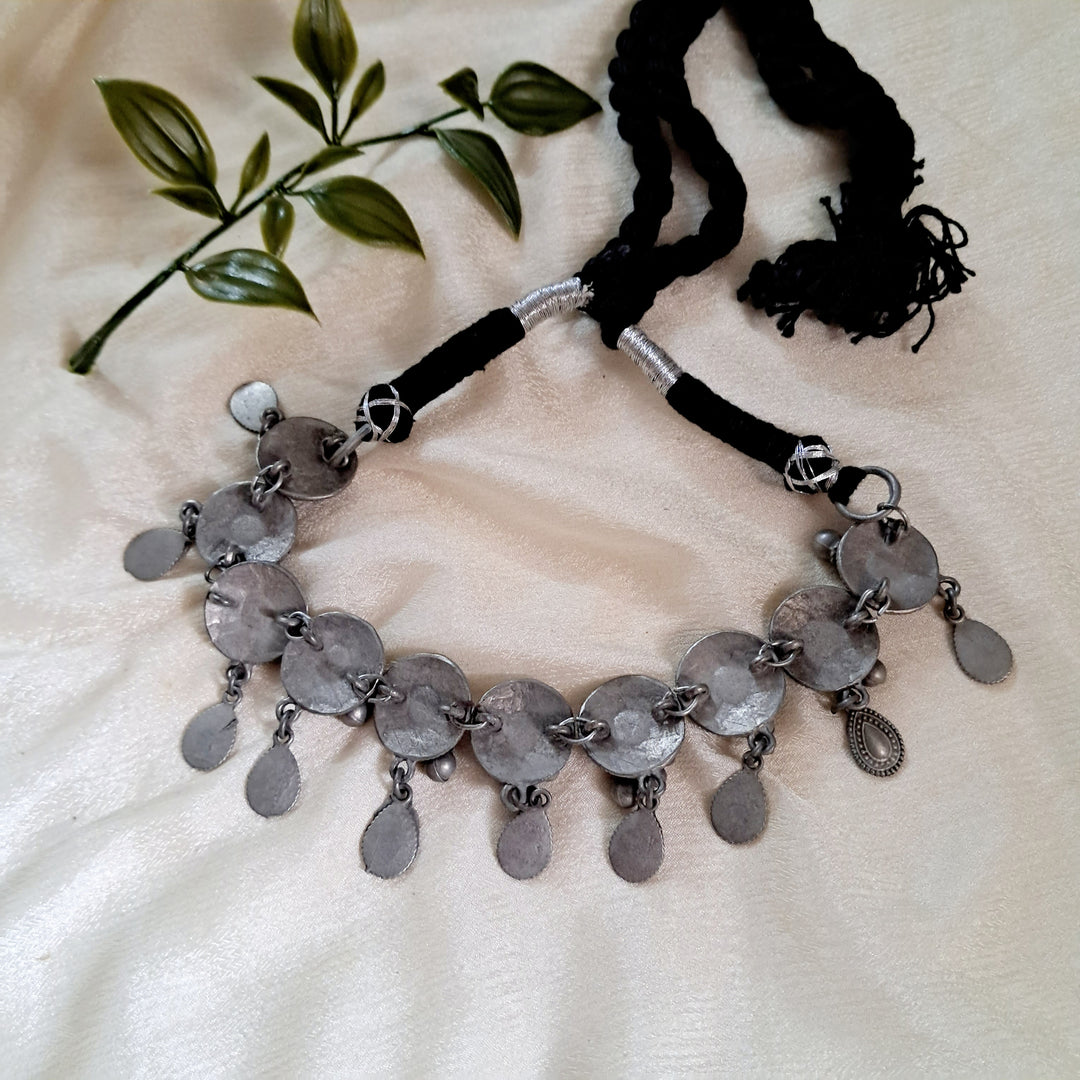 Ekani Kalinga Brass Made Black Polish Necklace For Women