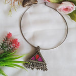 Load image into Gallery viewer, Ekani Afghani Handcrafted Glass Cut Hasli Necklace