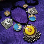 Load image into Gallery viewer, Ekani Akshita Brass Silver Meenakari Necklace