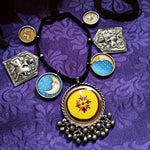 Load image into Gallery viewer, Ekani Akshita Brass Silver Meenakari Necklace