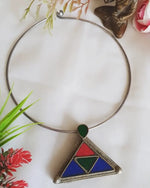 Load image into Gallery viewer, Ekani Afghani Handcrafted Glass Cut Hasli Necklace