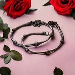 Load image into Gallery viewer, Ekani Akshita Silver Oxidised Anklets