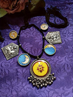 Load image into Gallery viewer, Ekani Akshita Brass Silver Meenakari Necklace