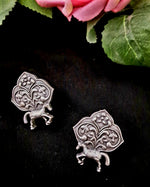 Load image into Gallery viewer, Ekani Ashvak Brass Silver Replica Earrings