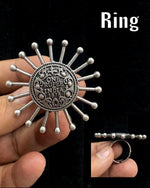 Load image into Gallery viewer, Ekani Vintage Brass Silver Replica Adjustable Finger Ring