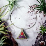 Load image into Gallery viewer, Ekani Afghani Handcrafted Glass Cut Hasli Necklace