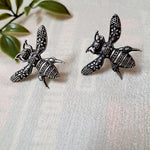 Load image into Gallery viewer, Ekani Buzzbee Brass Silver Quirky Stud Earrings