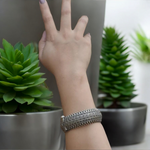 Load image into Gallery viewer, Ekani Abstract Silver Brass Openable Kada Bangle