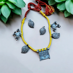 Load image into Gallery viewer, Ekani Pilashi Yellow Red Thread Tribal Necklace Set