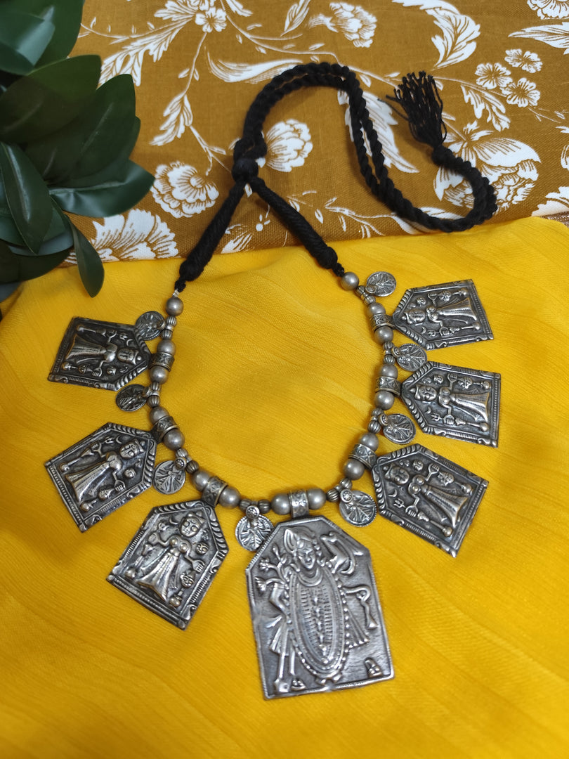Ekani Unisex Tribal Brass Lakshmi Narayan Statement Necklace
