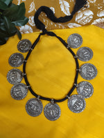 Load image into Gallery viewer, Maa Lakshmi Feet Silver Patri Charm Unisex Necklace