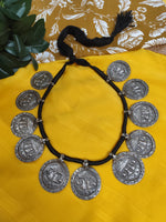 Load image into Gallery viewer, Maa Lakshmi Feet Silver Patri Charm Unisex Necklace
