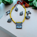 Load image into Gallery viewer, Ekani Pilashi Yellow Red Thread Tribal Necklace Set
