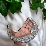 Load image into Gallery viewer, Ekani Naksheband Brass Silver Chitai Hasli Necklace