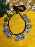 Load image into Gallery viewer, Maa Lakshmi Feet Silver Patri Charm Unisex Necklace