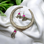 Load image into Gallery viewer, Ekani Chitai Art Glass Cut Hasli Necklace Set