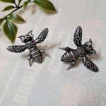Load image into Gallery viewer, Ekani Buzzbee Brass Silver Quirky Stud Earrings