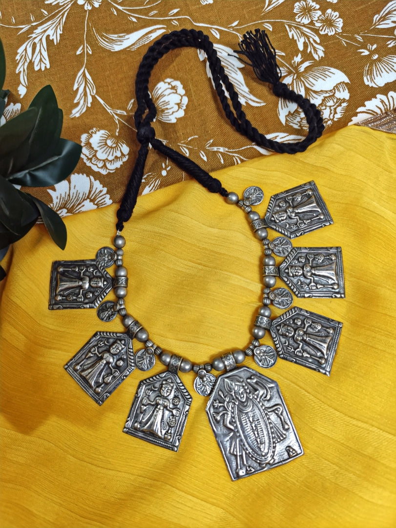 Ekani Unisex Tribal Brass Lakshmi Narayan Statement Necklace