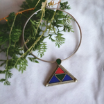 Load image into Gallery viewer, Ekani Afghani Handcrafted Glass Cut Hasli Necklace