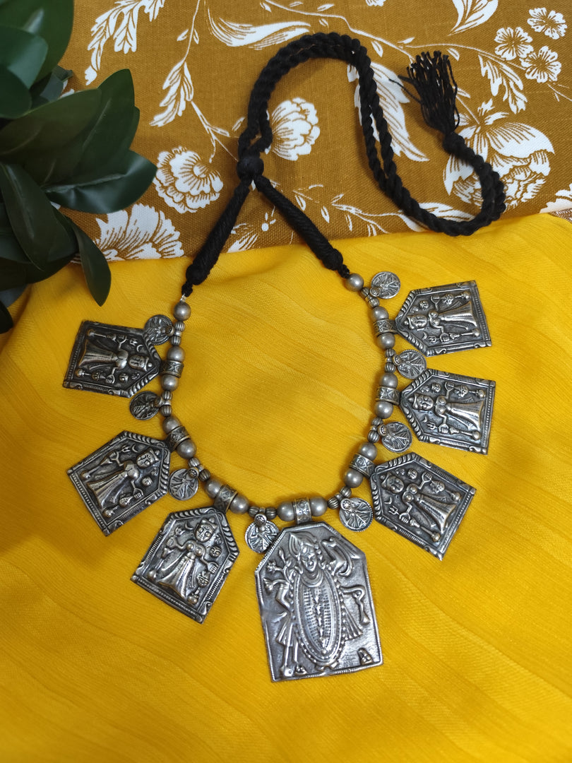 Ekani Unisex Tribal Brass Lakshmi Narayan Statement Necklace