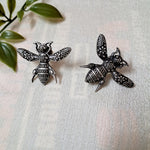 Load image into Gallery viewer, Ekani Buzzbee Brass Silver Quirky Stud Earrings