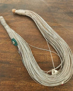 Load image into Gallery viewer, Ekani Dhayna Persian Yarn Jute With Flourite And Pachi Kundan Stone Studded Statement Necklace