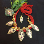 Load image into Gallery viewer, Ekani Indrani Unique Women Face Handmade Handpainted Beaded Terracotta Necklace Set